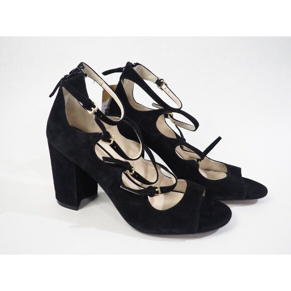 Cole Haan Black Suede Grand OS Signature Strappy Heels, Size 6.5 (US) - Picture 1 of 12